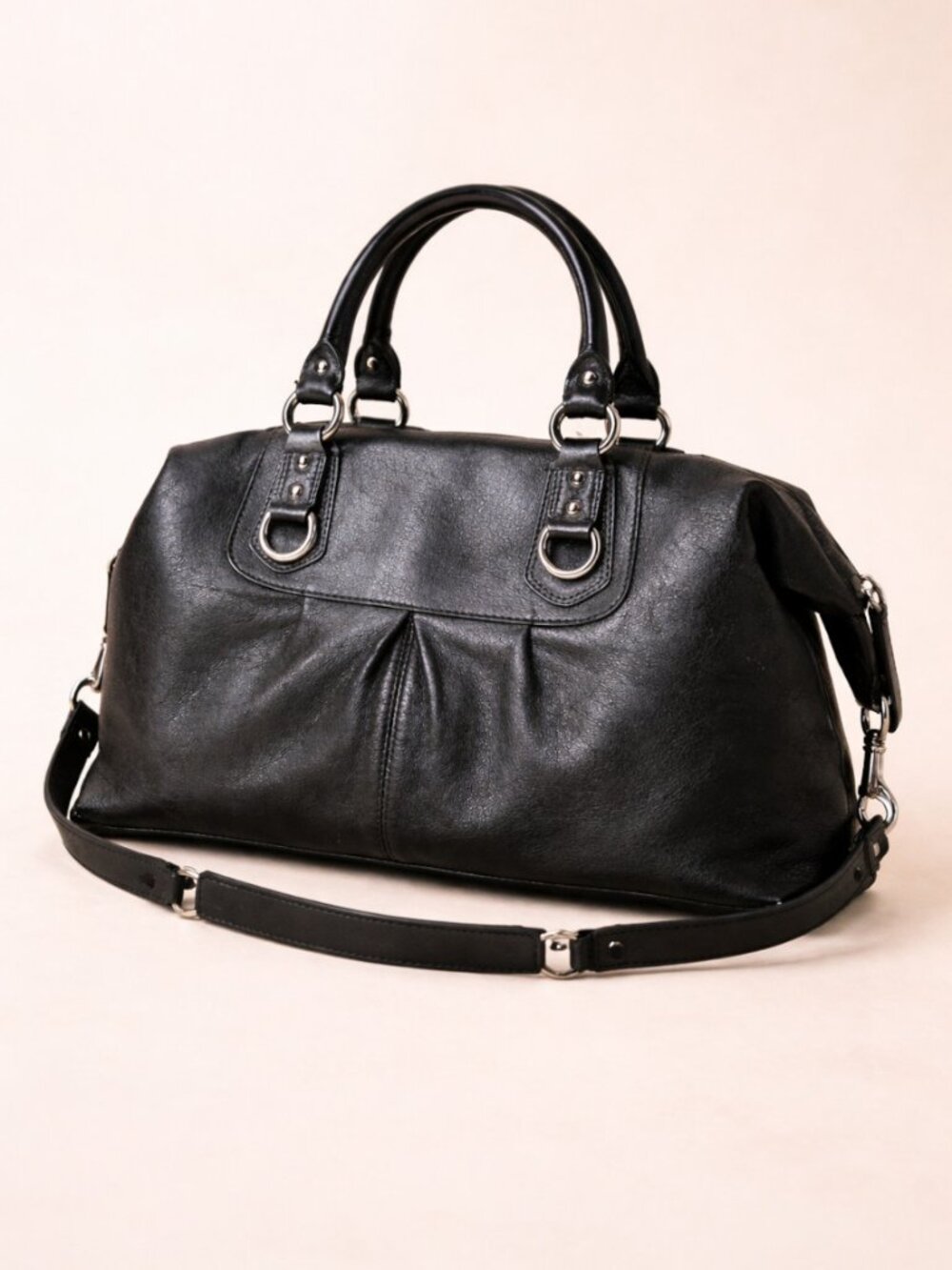 Coach Ashley Black Leather Satchel F15447 Convertible Shoulder Bag Auth EUC - Picture 5 of 9